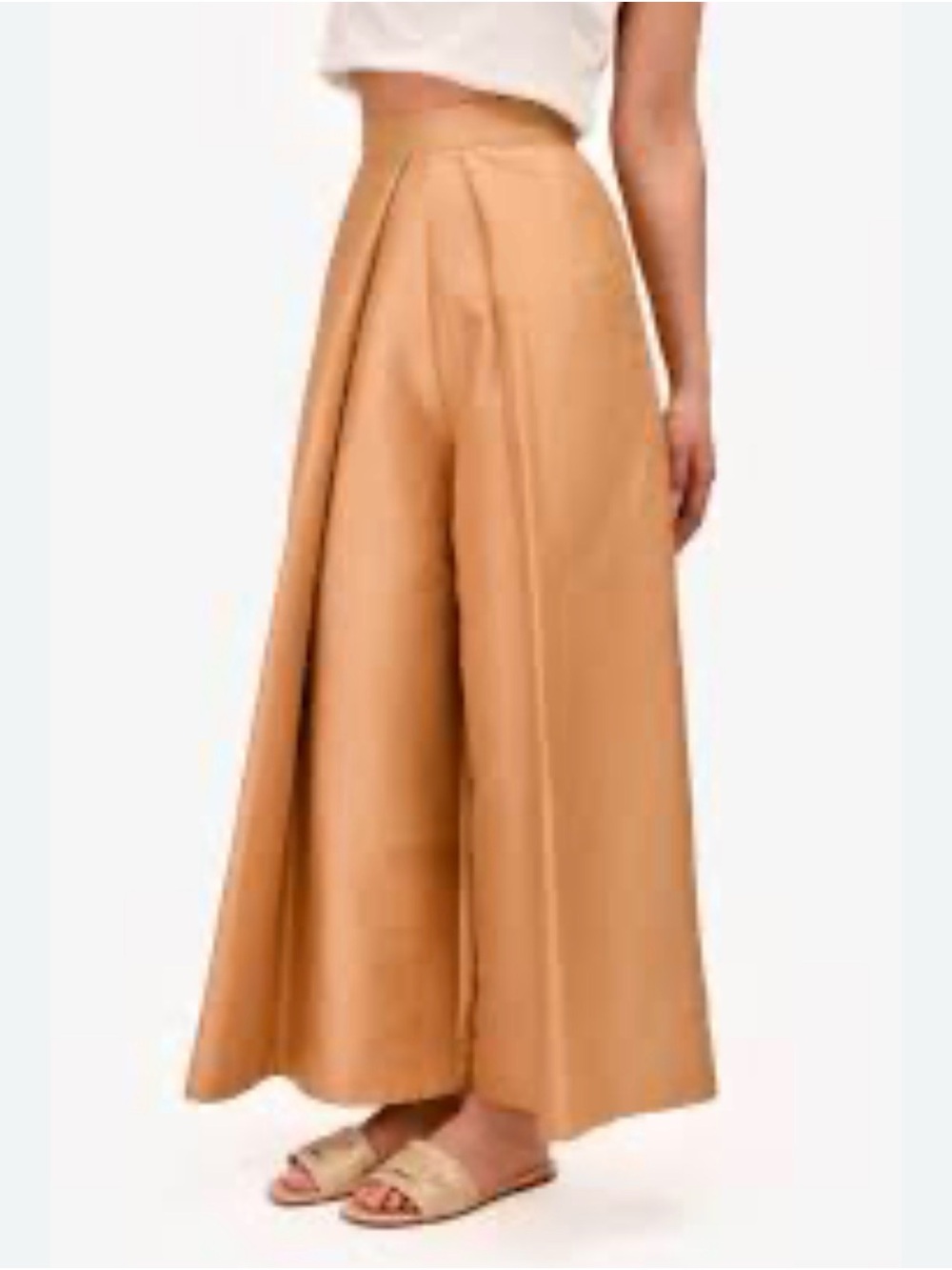 Solace London wide legged culotte gold satin pants size 10